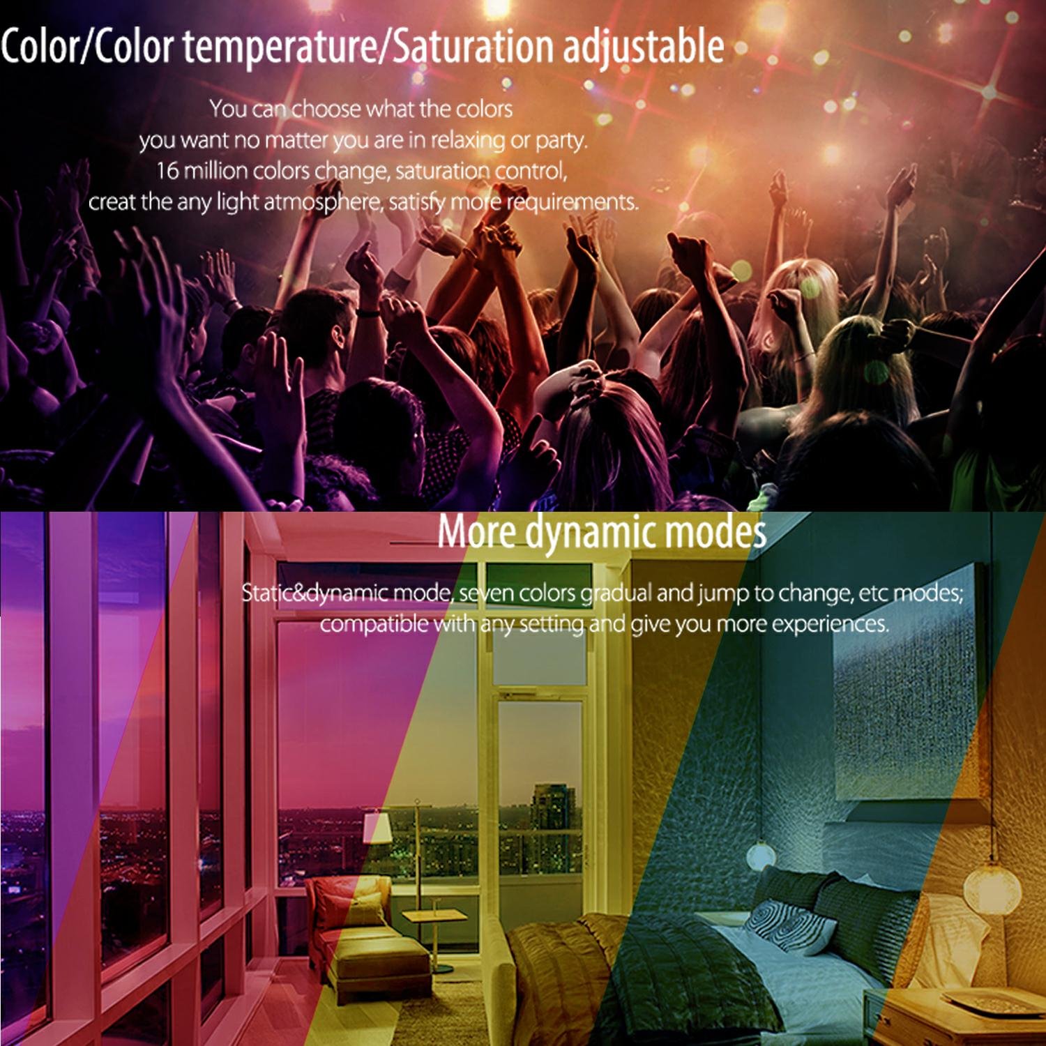 LIGHTEU, 8 x Ampoule LED colorée RGB+CCT (RGBWW) Milight original®, WiFi, 4W, GU10, blanc chaud à intensité variable, Avec Télécommande sans fil 2.4GHz RF [Classe énergétique A+]