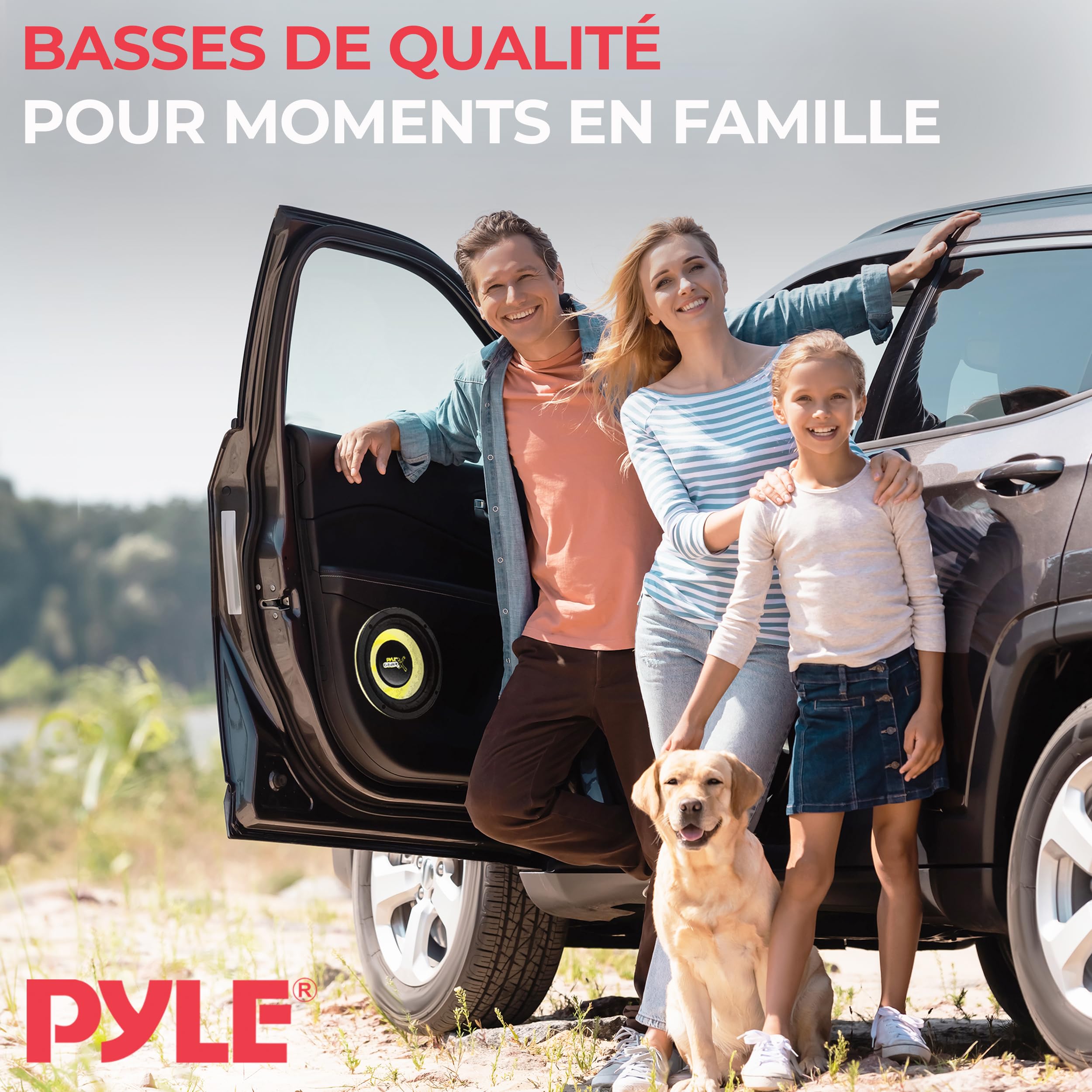Pyle Subwoofer Voiture – 13 cm (5") – 200W – 4 Ohms – Aimant 850 g – Bobine Haute Température – Profondeur Montage 5,9 cm (2.32") – Basses Renforcées pour Système Audio Auto