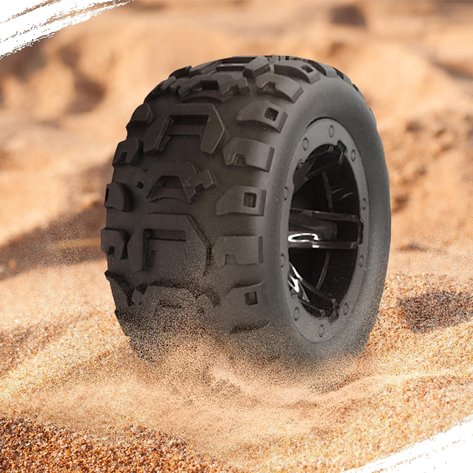 Sharplace 4X RC Autoreifen 1/16 1/12 1/14 RC Crawler Auto, Gummi Reifen, RC Car Rally Reifen, Ersatzautoteile Montage für 124018 124019 144001 124017 124016 für 16889 gebürstet bürstenlos, Schwarz