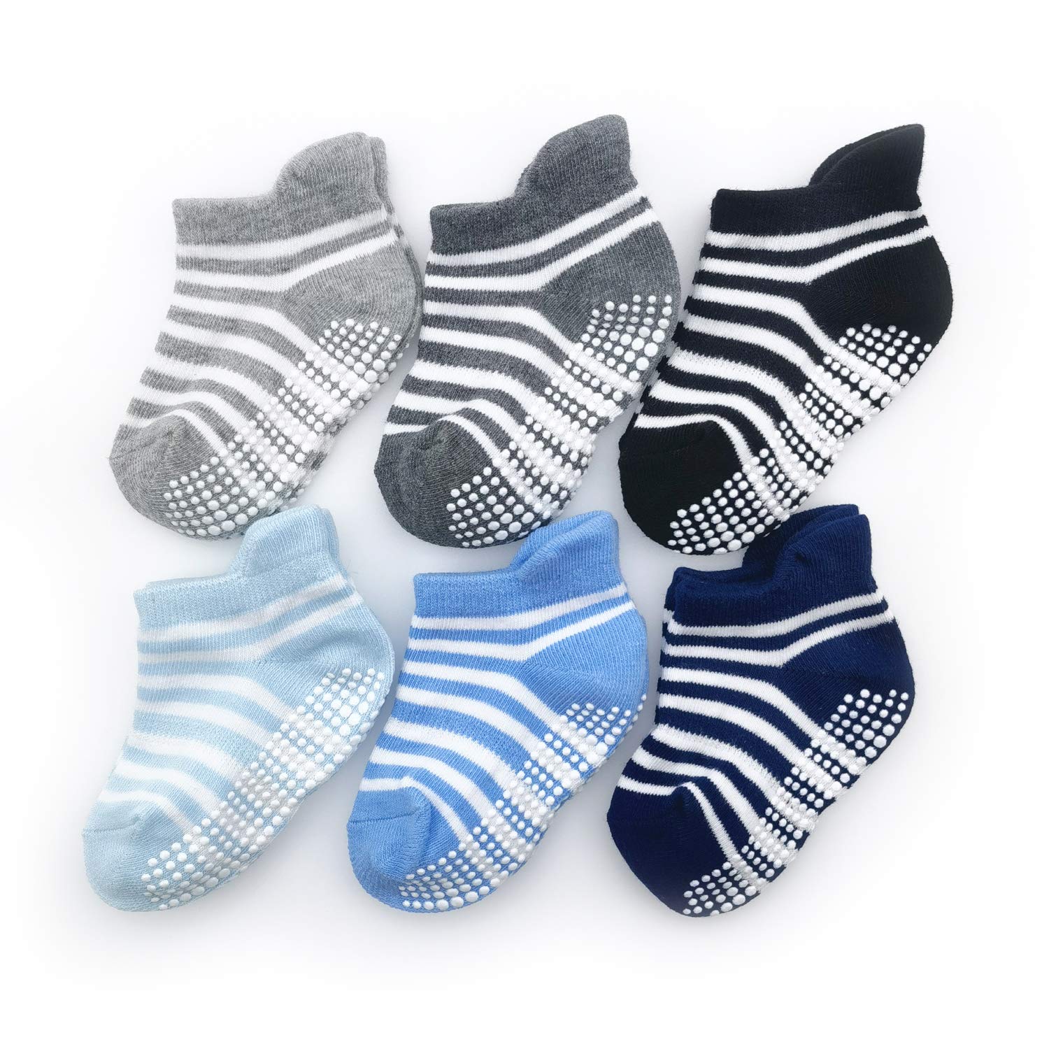 BJS-RTERS Baby Non Slip Socks with Non Skid Soles for Toddlers Kids Boys Girls,Ankle Socks With Grips