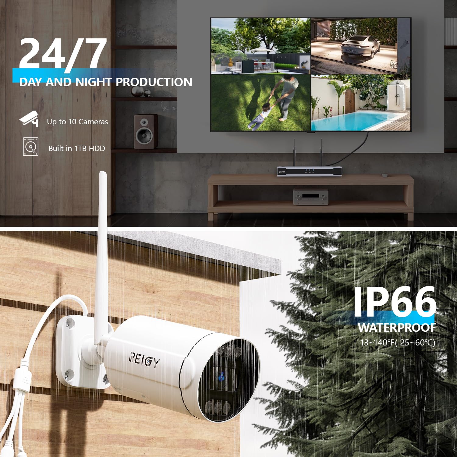 REIGY 5MP Outdoor Surveillance Kit 16CH NVR - Dettaglio