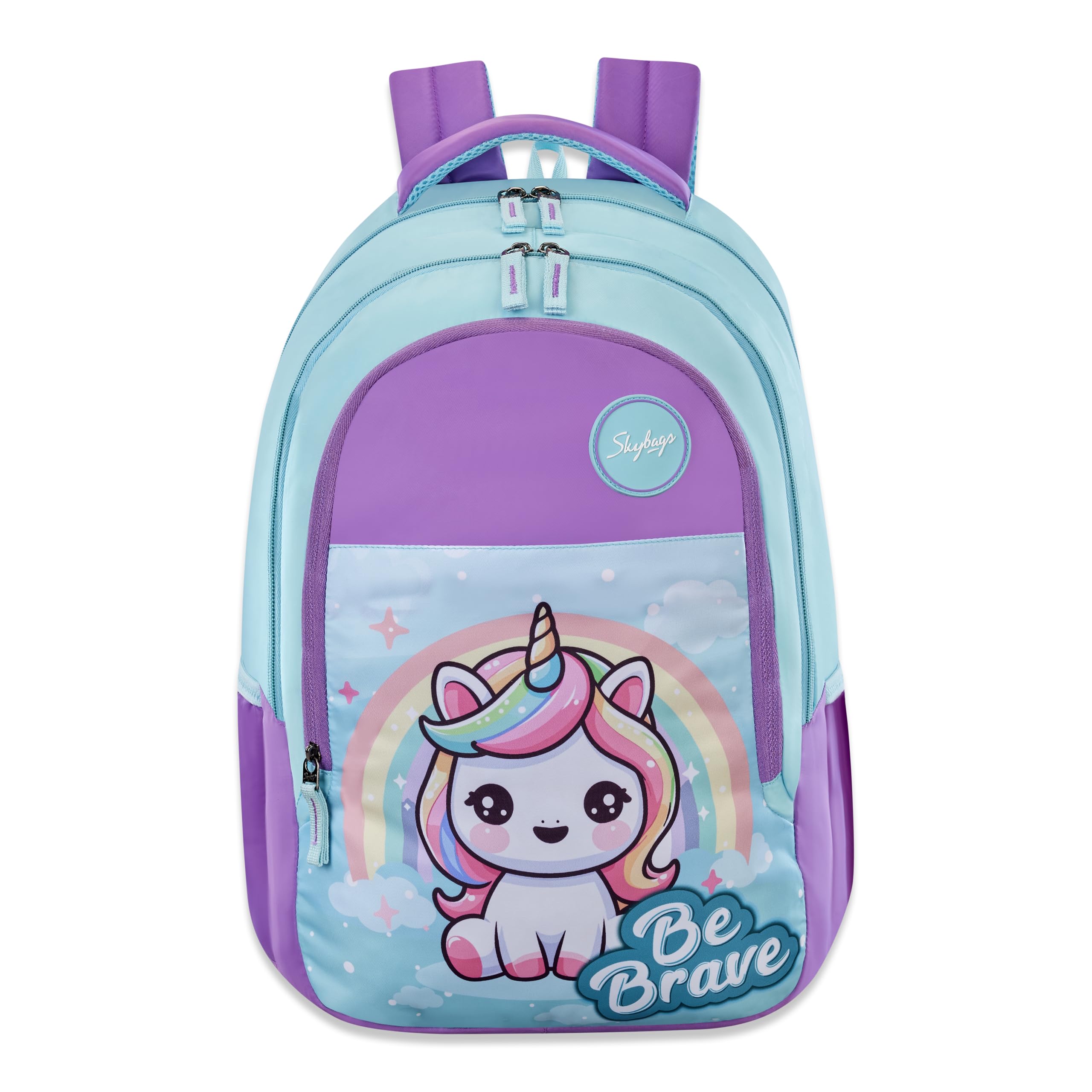 Pixie 36 Liters School Backpack for Girls With Quick Access Zippered Front Pocket | Soft Touch Fabric, 3 Compartments, Stylish Design | Trendy Backpack for Kids