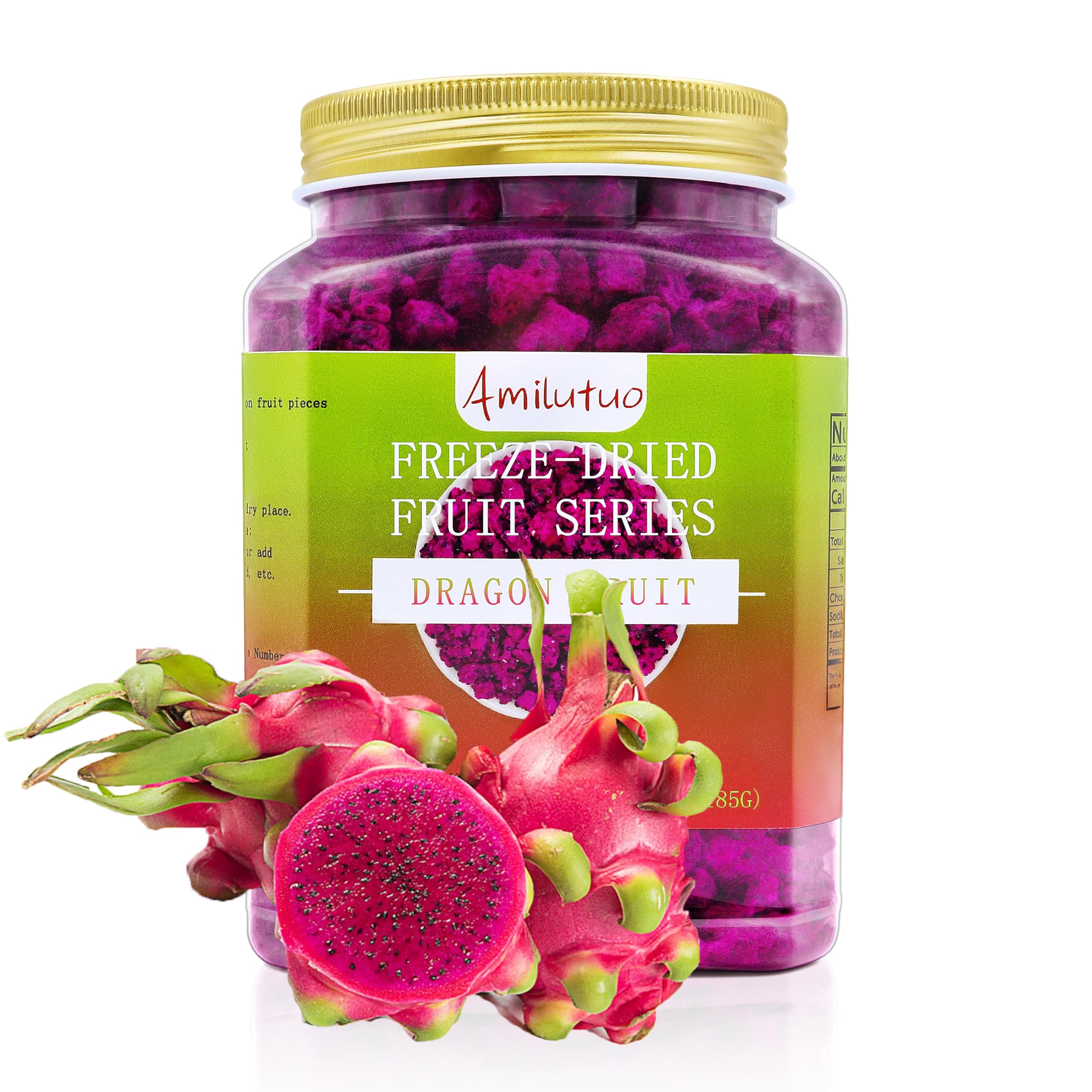 Freeze-Dried Dragon Fruit, Freeze-Dried Fruit, 183g/6.5202, No Added Sugars, Dry Dragon Frui-t, ideal for Infusing Drinks, Baked Goods and Water