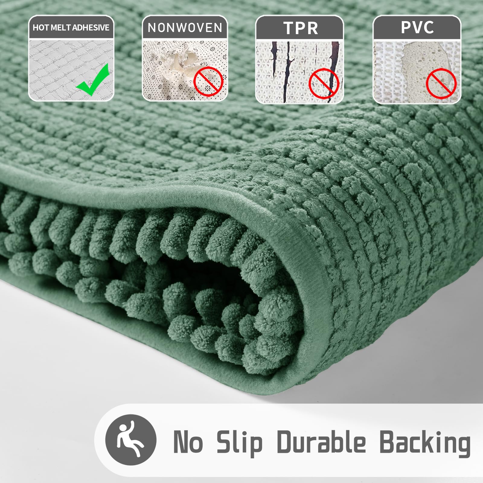 Yimobra Original Luxury Chenille Bath Mat, 55.1 x 24 Inches, Soft ...