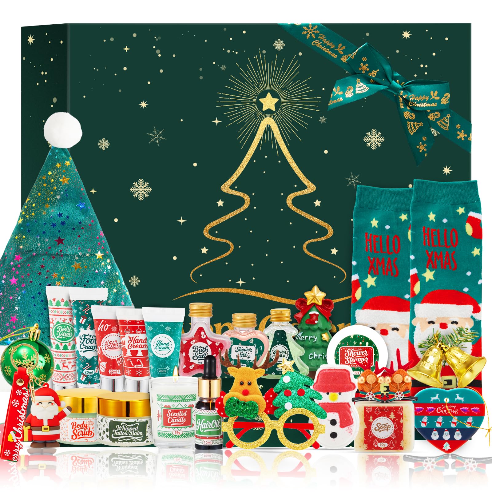 CADDISE Advent Calendar 2025 – Skincare Gift Set for Women, 24 Day Christmas Gifts, Holiday Beauty Gift Box, Spa Gift Basket for Mom & Teen Girls