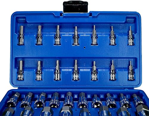 Miniatura 9 de Juego de brocas hexagonales maestras SAE y métricas Allen estándar 14 38 12 pulgadas
