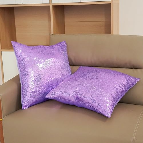 Miniatura 10 de Poise3EHome 18x18inches Sequin Throw Pillow Covers Silver Decorative Pillow Covers for Couch, Bed, Living Room, Christmas (Silver, 1PCS)