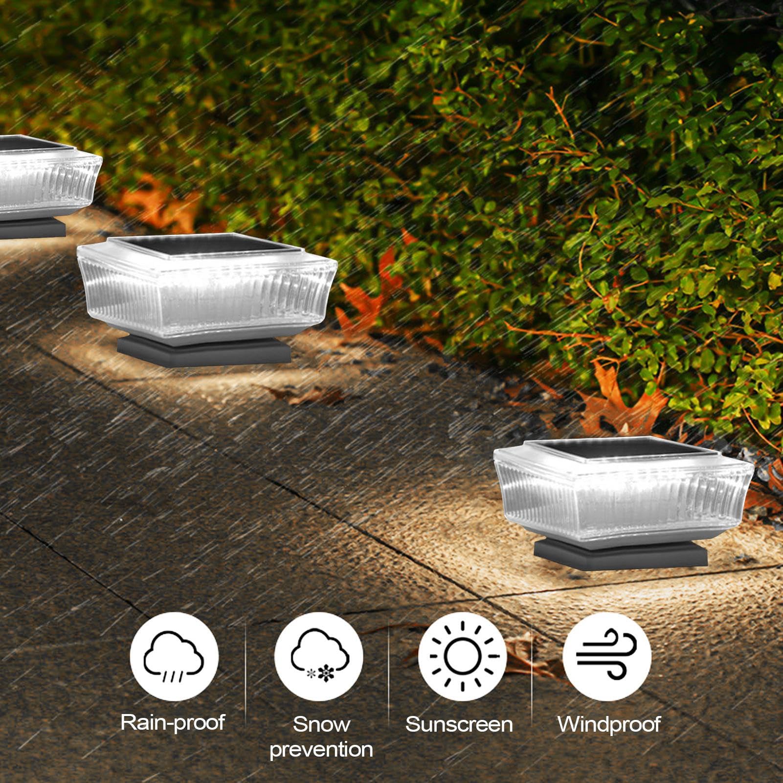 Genérico Luces Solares Para Vallas | 2 Unidades Luces Solar Para Terraza Impermeables - Lámpara LED Para Piscina Jardín Terraza Escaleras Puerta Sendero