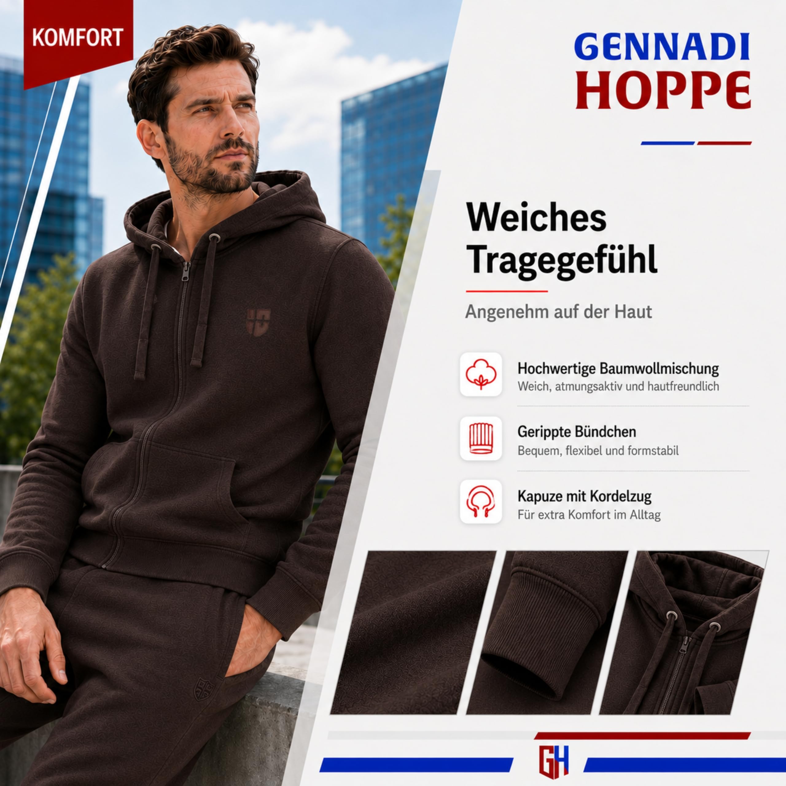 Chaqueta de chándal para hombre con capucha