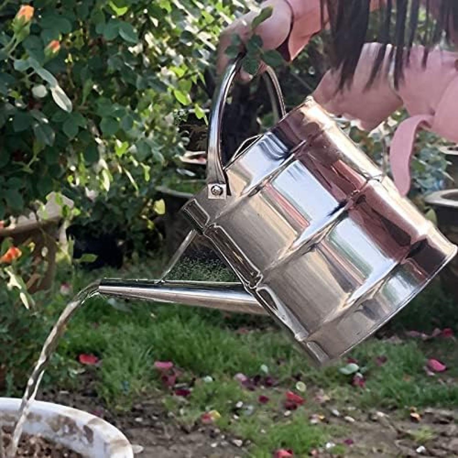 Regadera De Plantas Regadera De Acero Inoxidable Regadera De Gran Capacidad Hogar Boca Larga Riego Engrosado Riego Y Riego Regadera De Ducha De Doble Propósito 8L / 2L Riego Decorativo,8ld