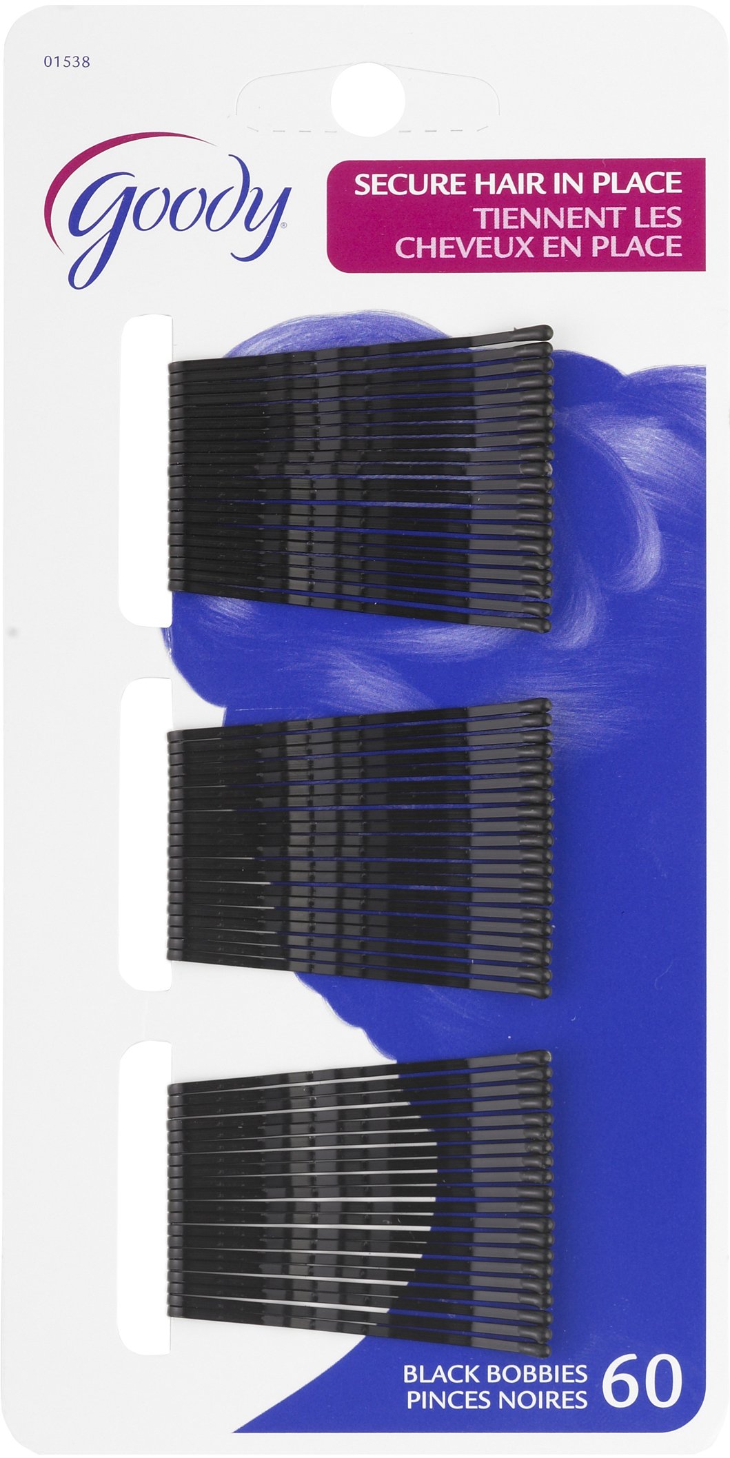 GoodyStyling Essentials Bobby Pins, Black, 2 Inches, 60 Count (Pack of 6)