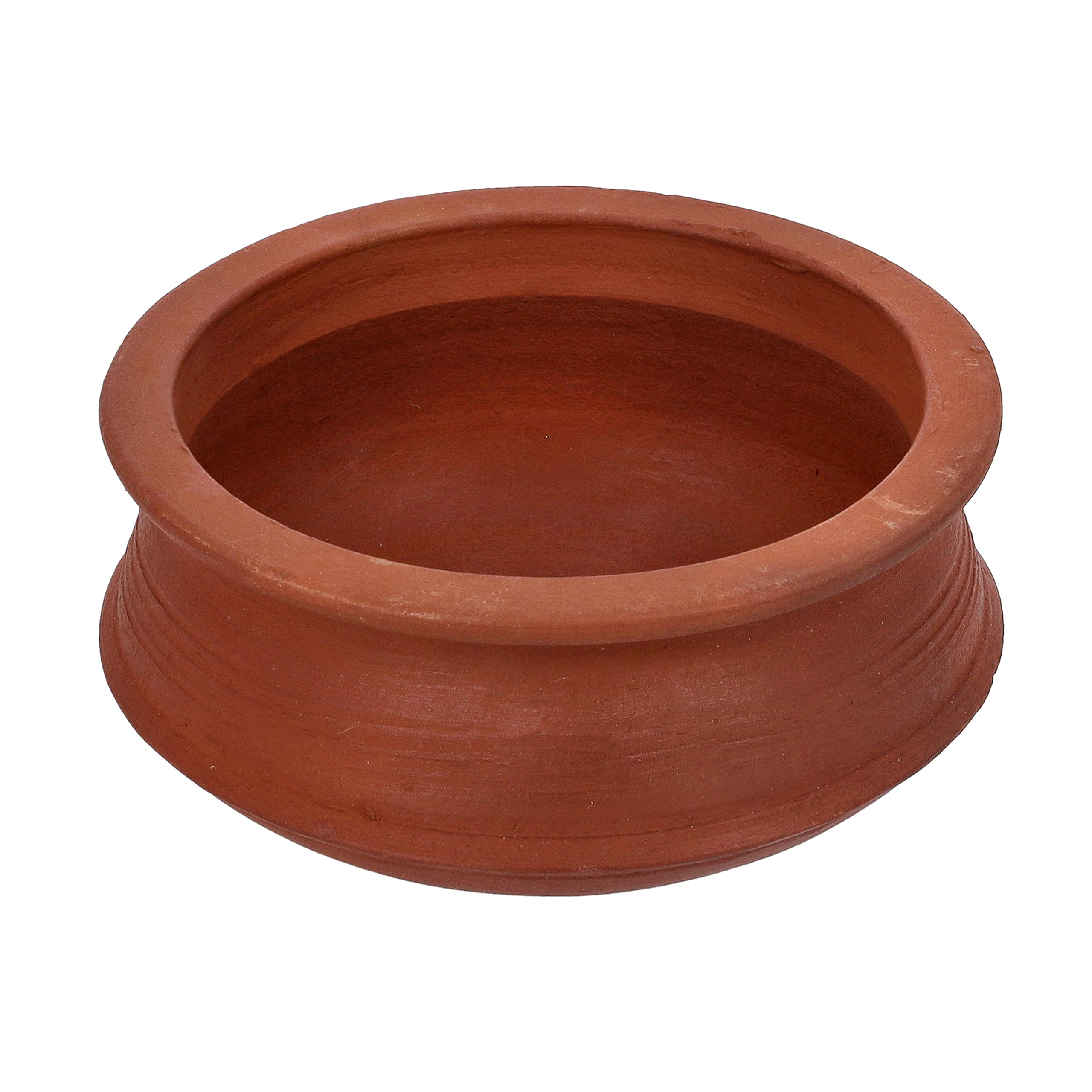 Royalford Deep Fish Curry Pot, 100% Natural Clay, Handmade Clay Cookware Non-Toxic Eco-Friendly Can Be Used On Gas Stove Or Open Fire, Red 22 CM RF10578
