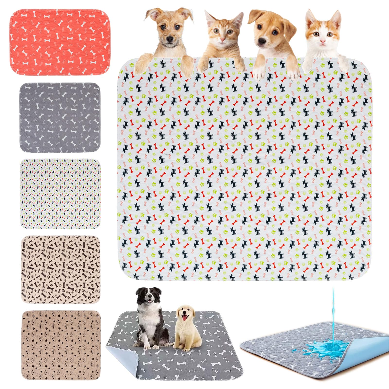 2 Packs Puppy Pad with Pheromones, Washable Puppy Pad Pee Pads for Dogs & Cats, Leak & Odor Proof Reusable, Non-Slip Base for Pet Training, Indoor & Travel Use (White,2packs, 40x60cm) โ image 1