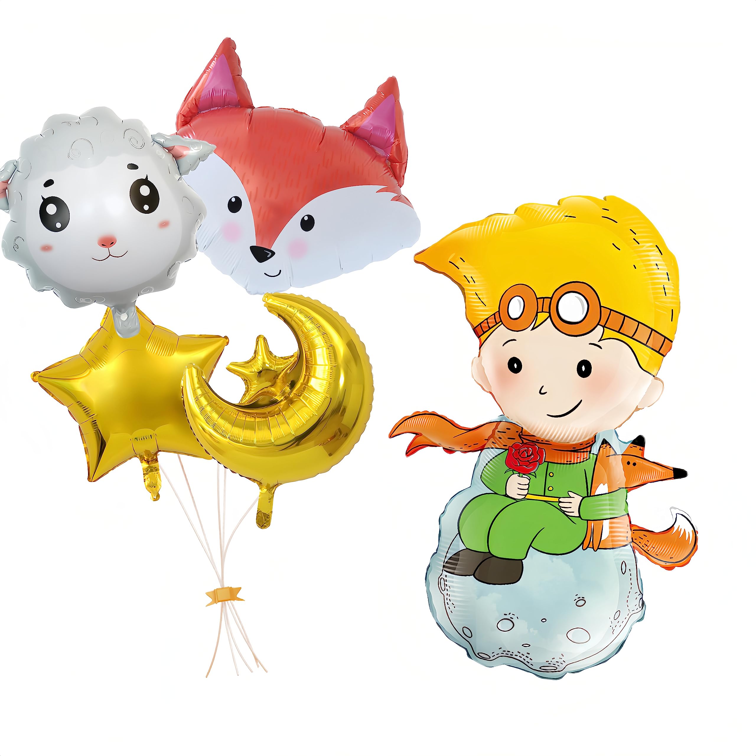 The Little Prince Balloon 36 Inch Sheep Fox Star Moon Rose/Principito Gift for Baby/Gender Reveal Party Birthday Decorations Book Share Afternoon Tea Event Thanksgiving Christmas