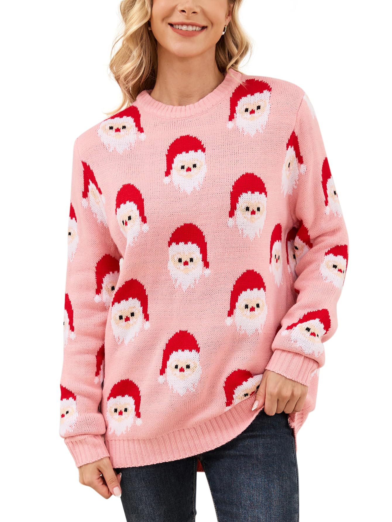 VENTELAN Women's Christmas Sweater Funny Christmas Tree Ugly Pullover Snowflake Long Sleeve Sweater Shirt