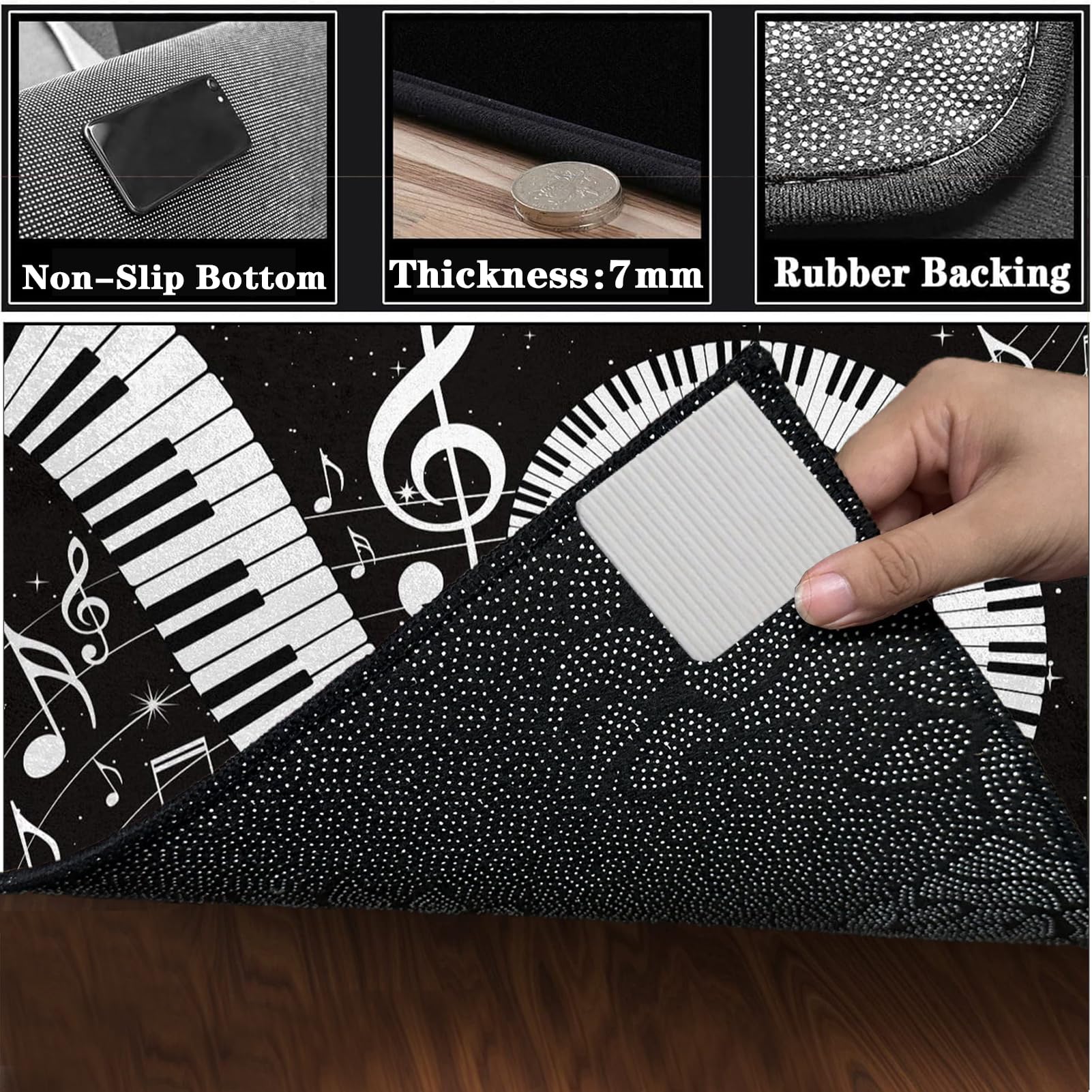 Elektrisches Schlagzeug Teppich, rutschfeste Trommel Teppiche, Drum Teppich, Professionelles Rechteckiges Elektronisches Jazz Schlagzeug Kit, Schallschutzteppich für Studio, Wohnung 230 x 180 cm