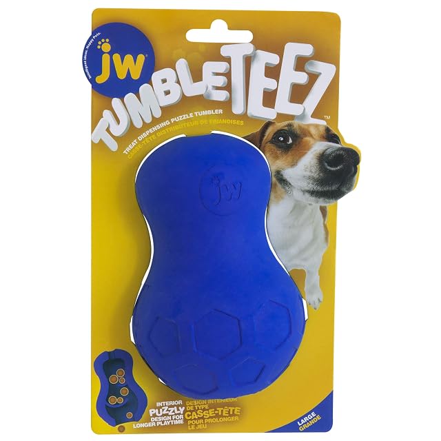 JW Juguetes Interactivos Para Perros Tumble Teez Azul Grande