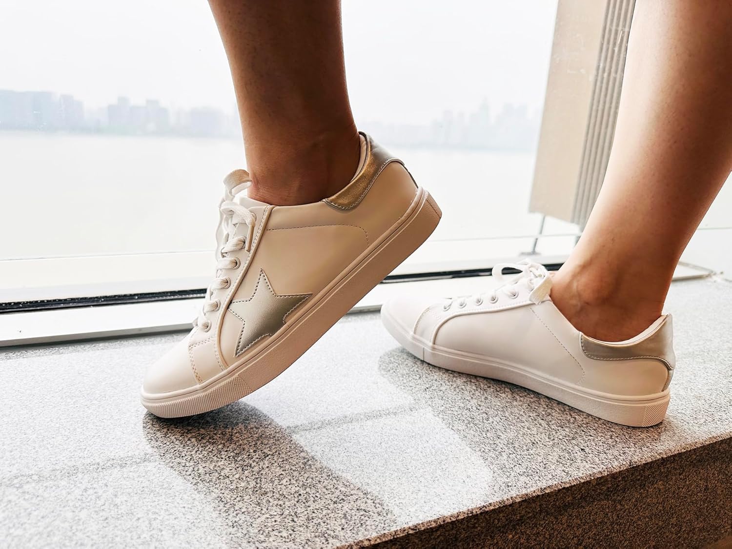 FEVERSOLE Women's Featured PU Leather Colorful Lace Up Sneaker - Image 3