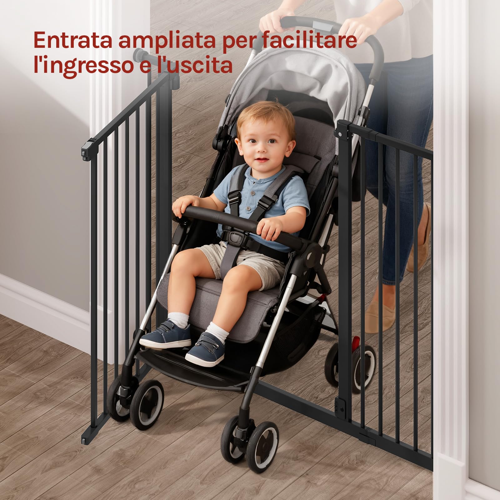WOLTU Estensione metallica per cancelletto di sicurezza per bambini 13 cm nero