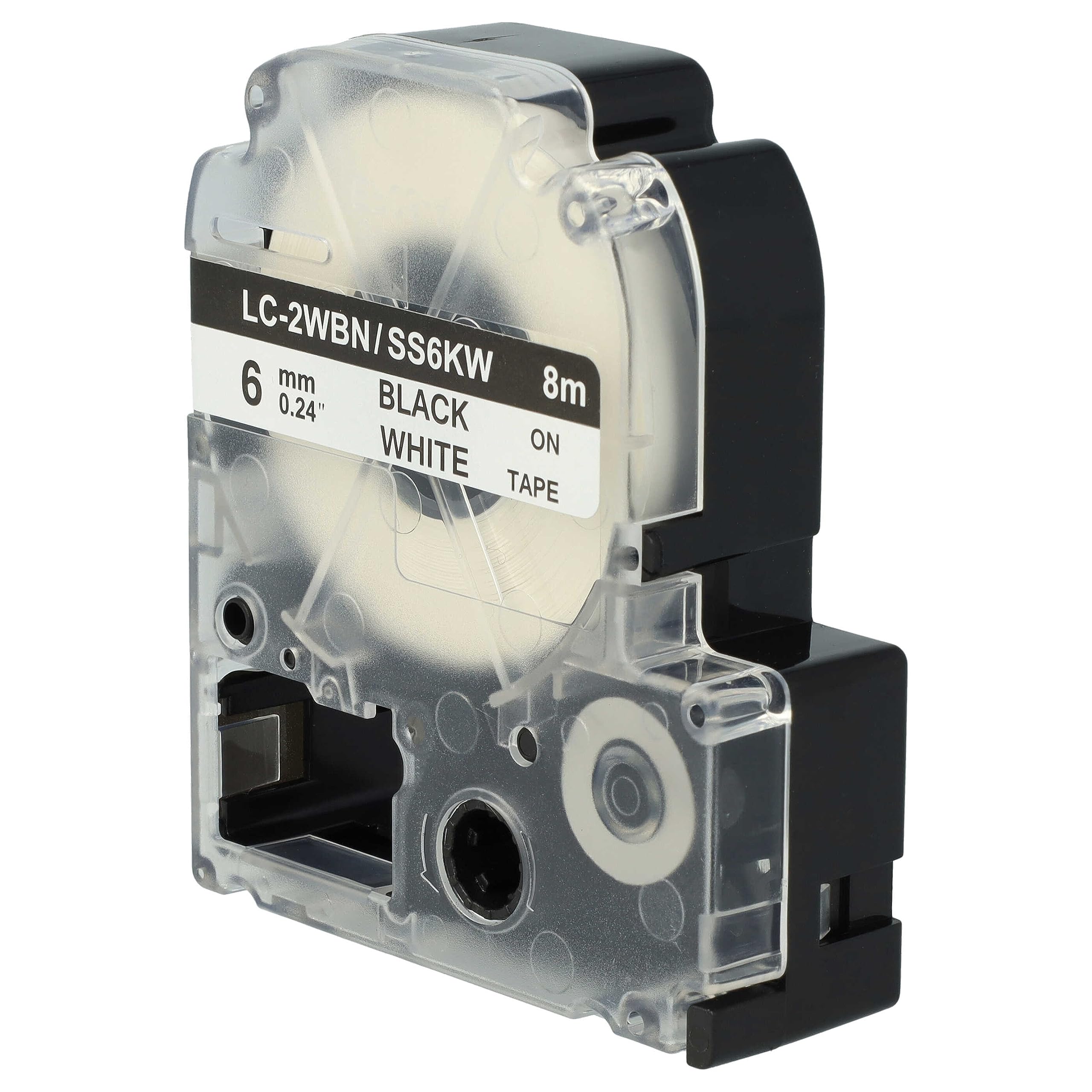 vhbw 50 x zamiennik taśmy do drukarki etykiet Epson LC-2WBN do drukarki etykiet 6 mm, czarny na białym tle