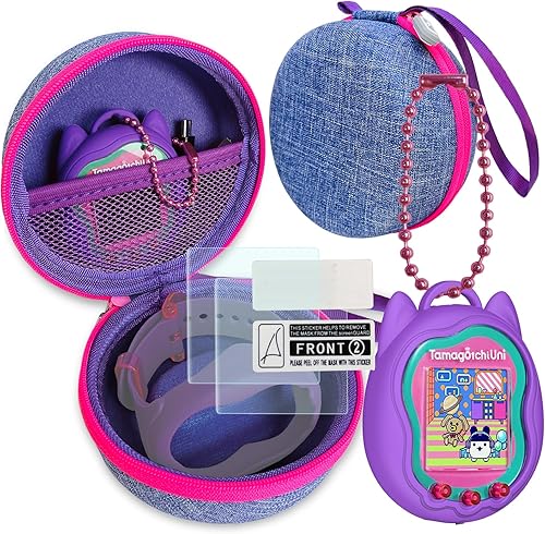 Funda de silicona y funda de transporte para Tamagotchi Uni Interactive Virtual Pet, protector de pantalla para Tamagotchi Uni Watch Digital Pet