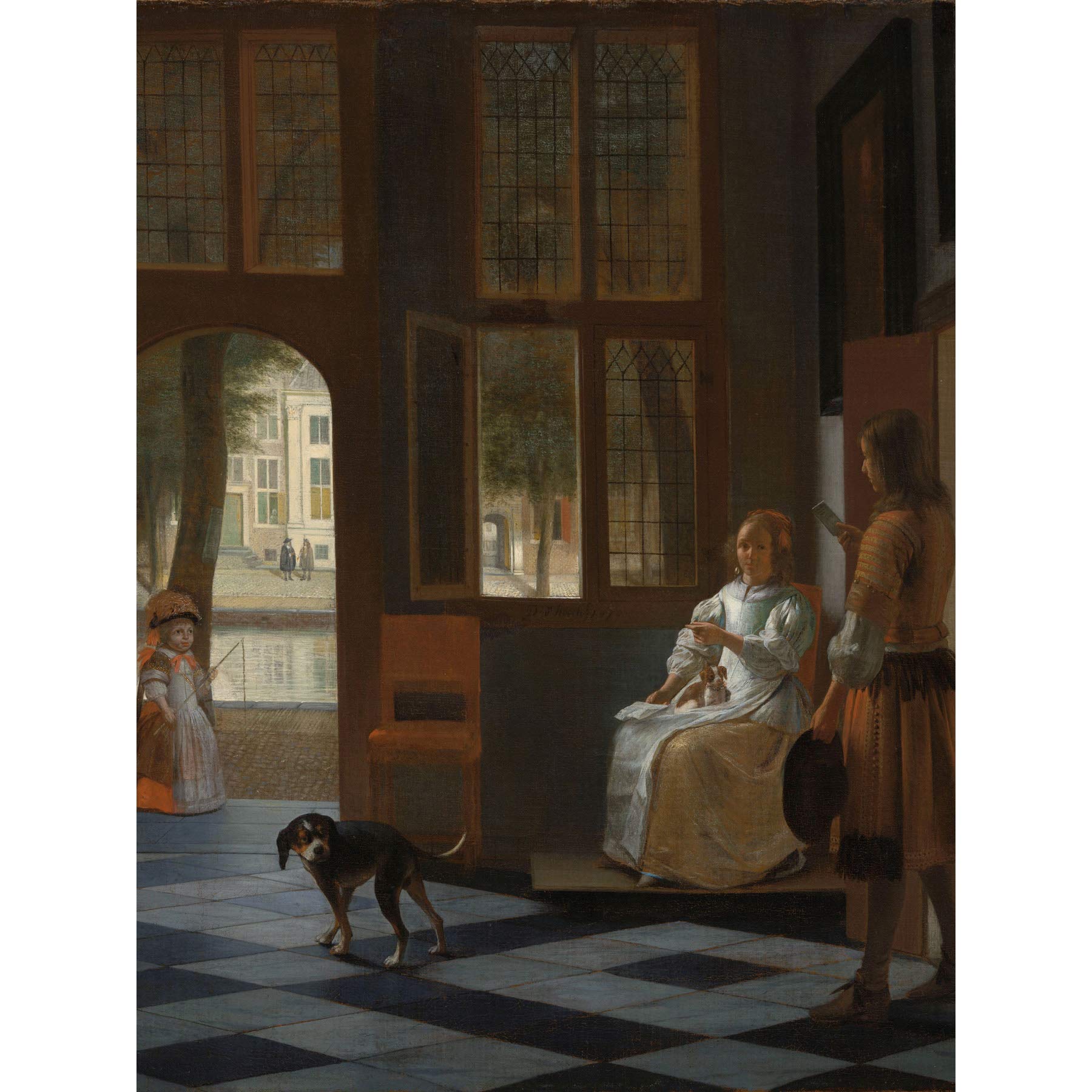 Artery8 Pieter De Hooch Man Handing A Letter To A Woman Extra Large XL Wall Art Poster Print