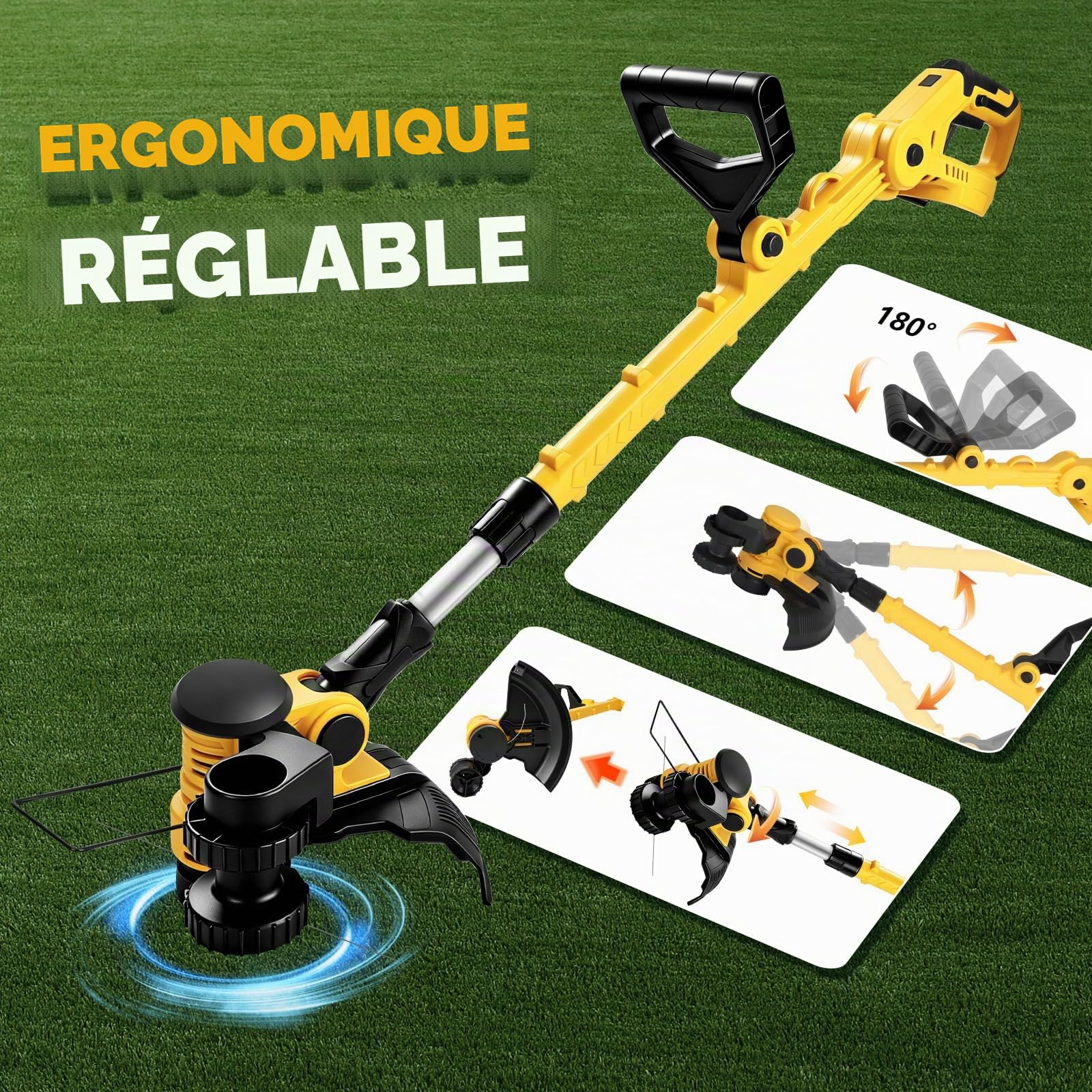 Débroussailleuse à Batterie Electrique Compatible avec Makita 18 V