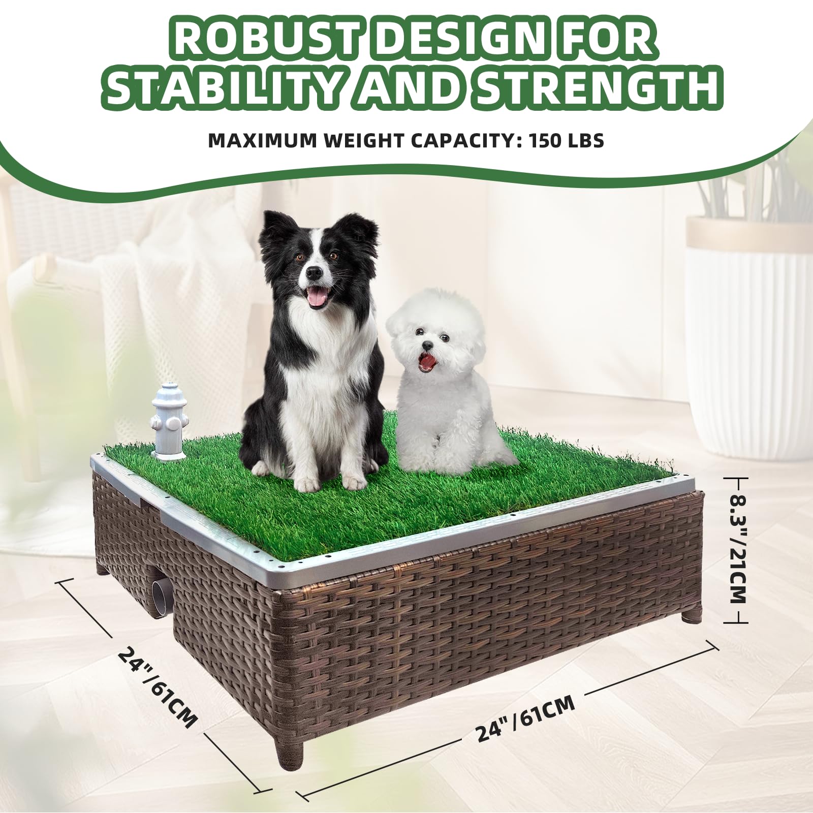 Amazon.co.jp: 犬用トイレ、自己排水犬用トイレ、プレミアム人工犬用芝