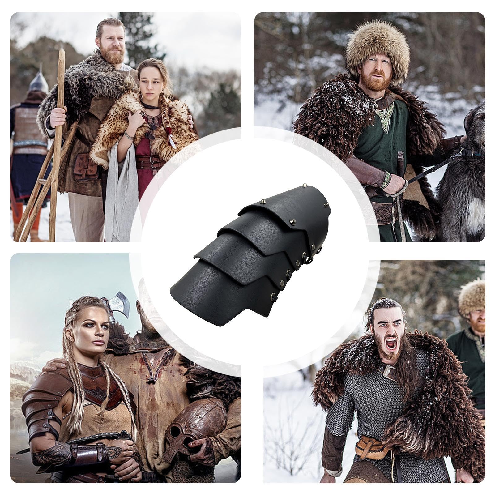 Brassards En Cuir PU Médiévaux – Réglables, Unisexes, Pour Cosplay, RPG Et Fêtes Costumées (Paire)