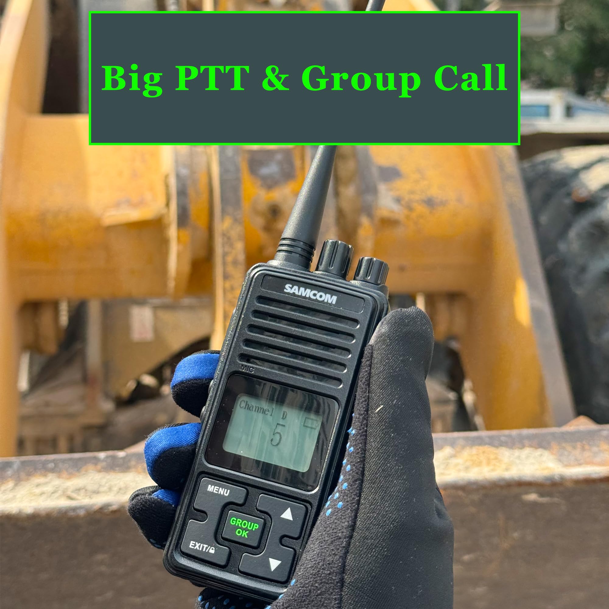 SAMCOM FPCN10A Two-Way Radios Long Range, 3000mAh Rechargeable Long Standby Walkie Talkies For Adults, Programmed Commercial Handheld UHF 2 Way Radios With Earpiece, Group Talk Dual PTT, 3 Pcs