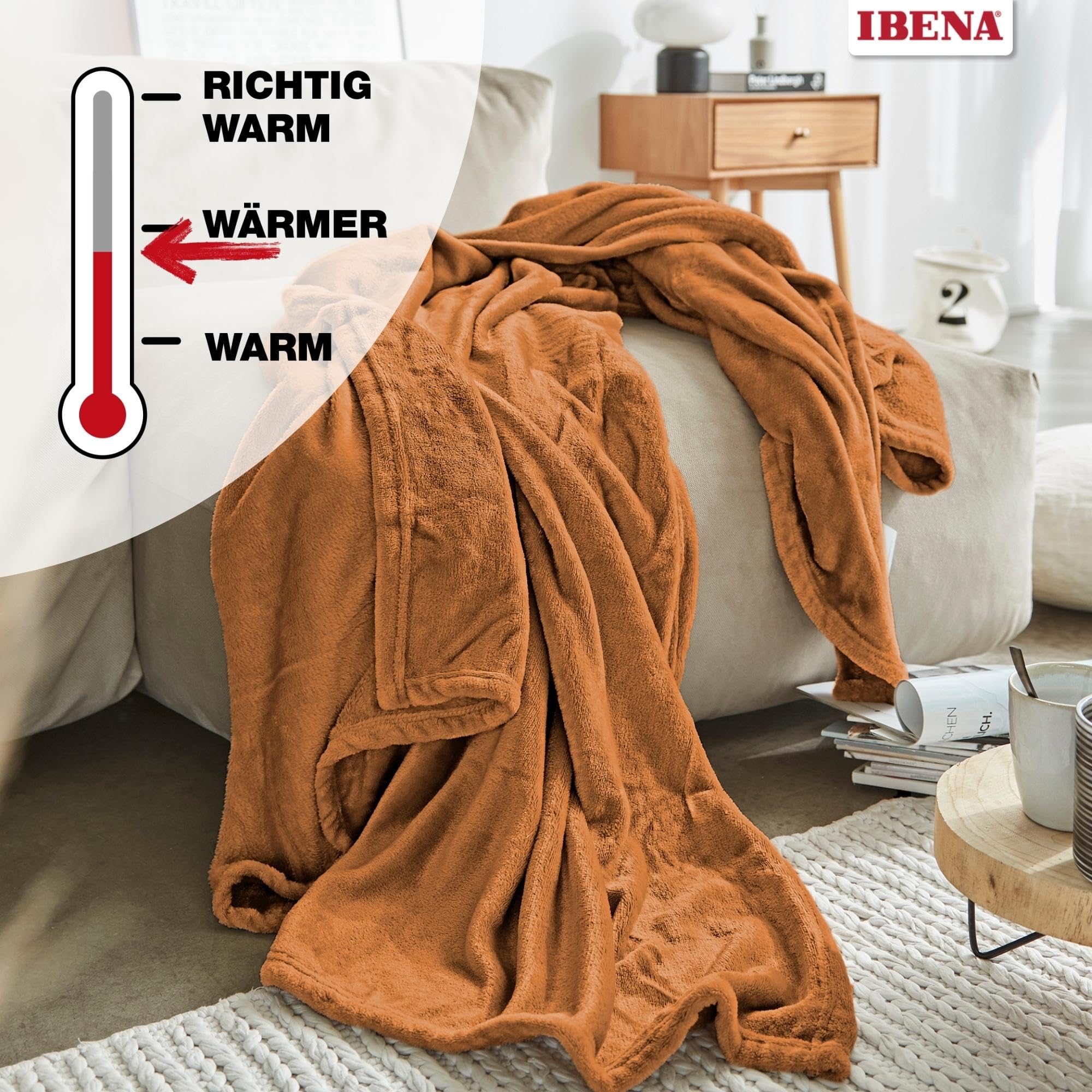 IBENA Coperta Pile Olbia - Morbida E Calda, Lavabile In Lavatrice A 40°, 100% Poliestere, Certificata OEKO-TEX - 4