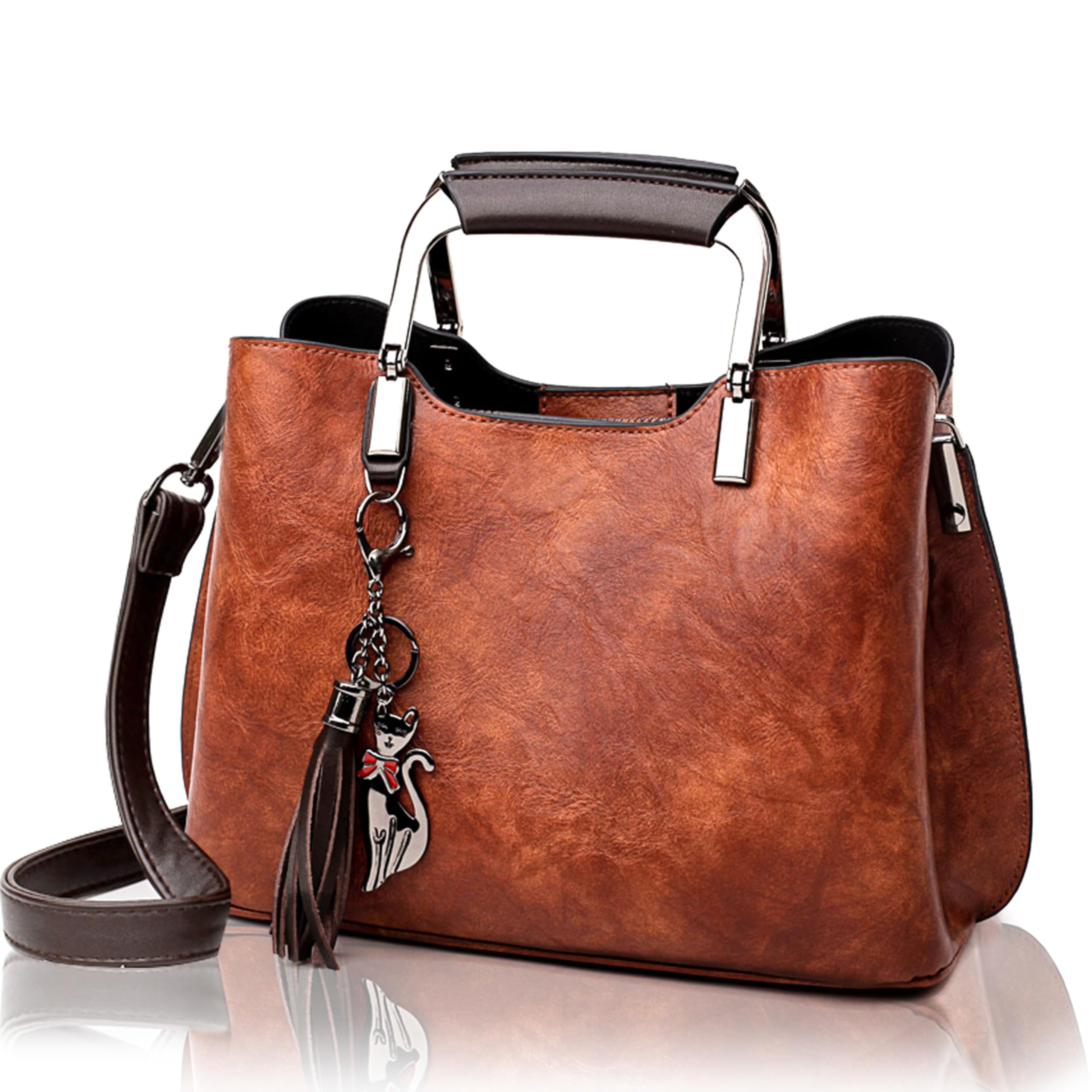 rofozzi Small Vegan Leather Purses for Women Faux Leather Handbags for women Top Handle Handbags Satchel Purse