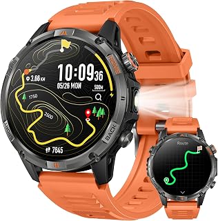 Reloj Inteligente Hombre con GPS Smartwatch: 1.46" Llamadas Bluetooth Reloj Deportivo con Brújula Linterna Led Podómetro Smart Watch 100+Modos Deporte con Sueño SpO2 Pulsera Actividad IOS Android