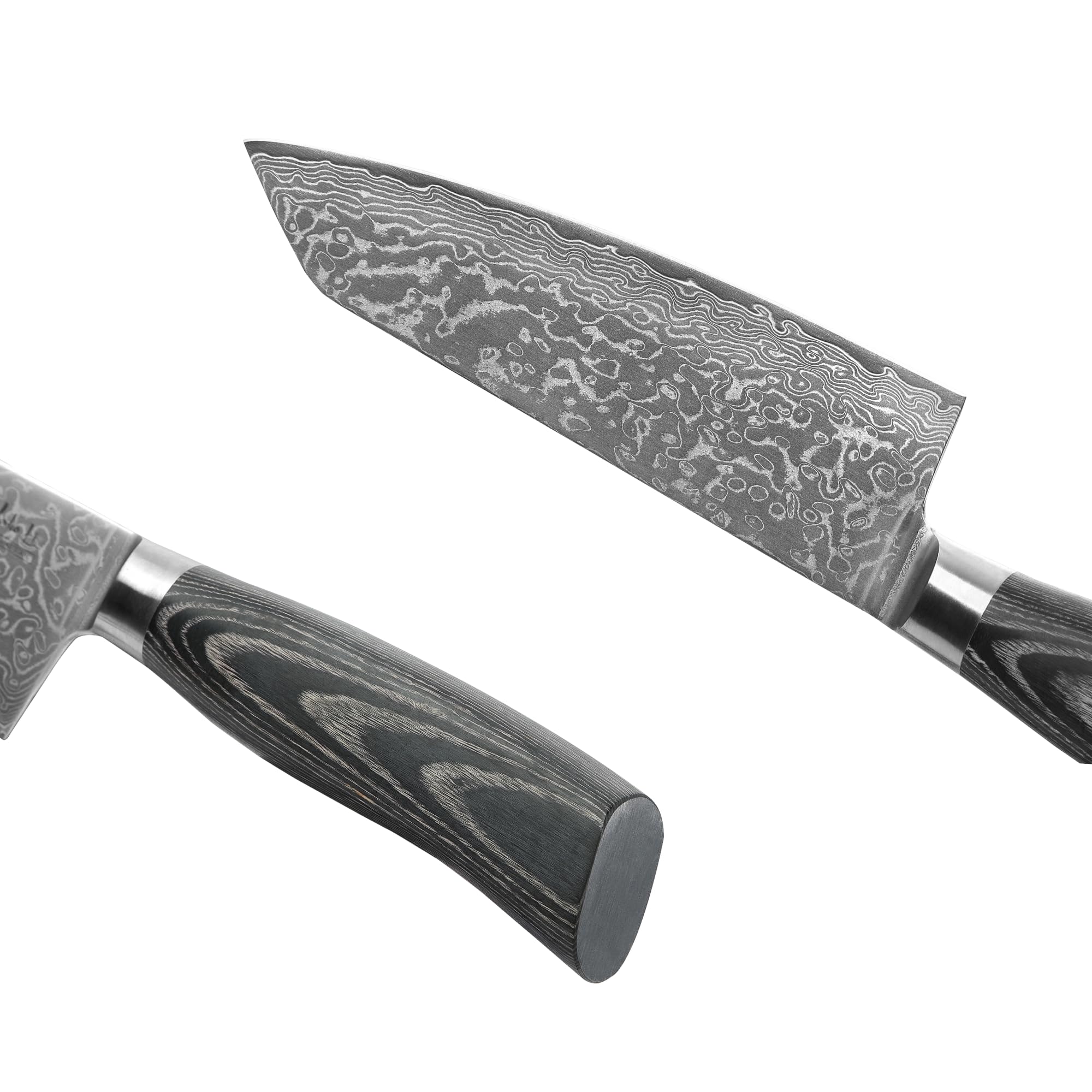 WAKOLI EDIB Pro Black Set de 3 Couteaux de Cuisine Professionnels en Damas | lames à 67 couches avec noyau VG10, manches en bois de pakka, élégant coffret cadeau en bois pour présentation et rangement