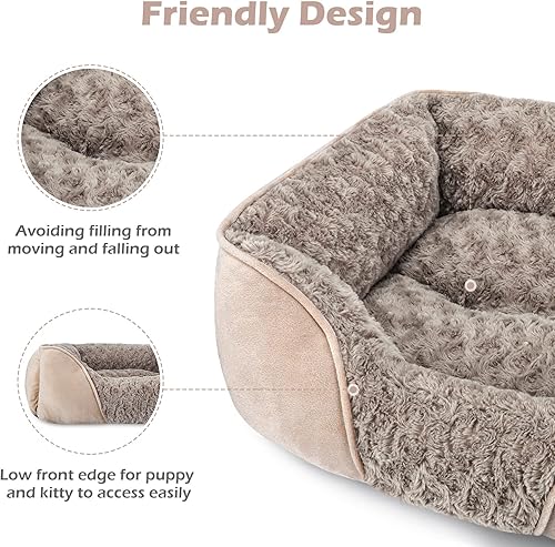 Miniatura 3 de INVENHO Cama mediana para perros grandes, medianos y pequeños, rectangular, lavable, sofá ortopédico para perros, cama suave y calmante para