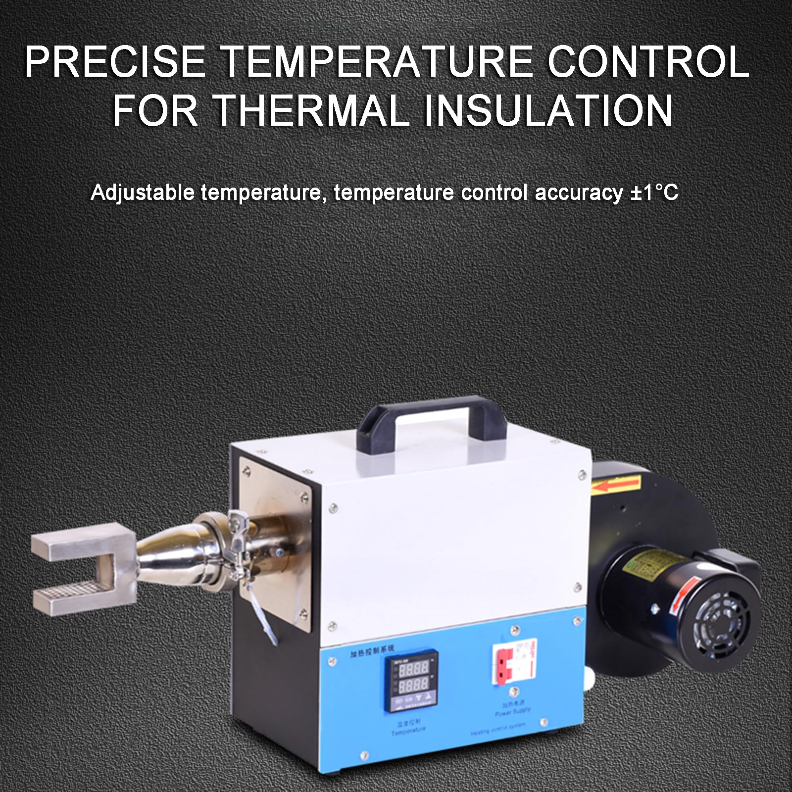 Décapeur thermique pour gaines thermorétractables - Décapeur thermique intelligent - Sortie d'air en forme de U / genou - Température réglable - Volume d'air : 198 m³/h - Pression du vent : 298