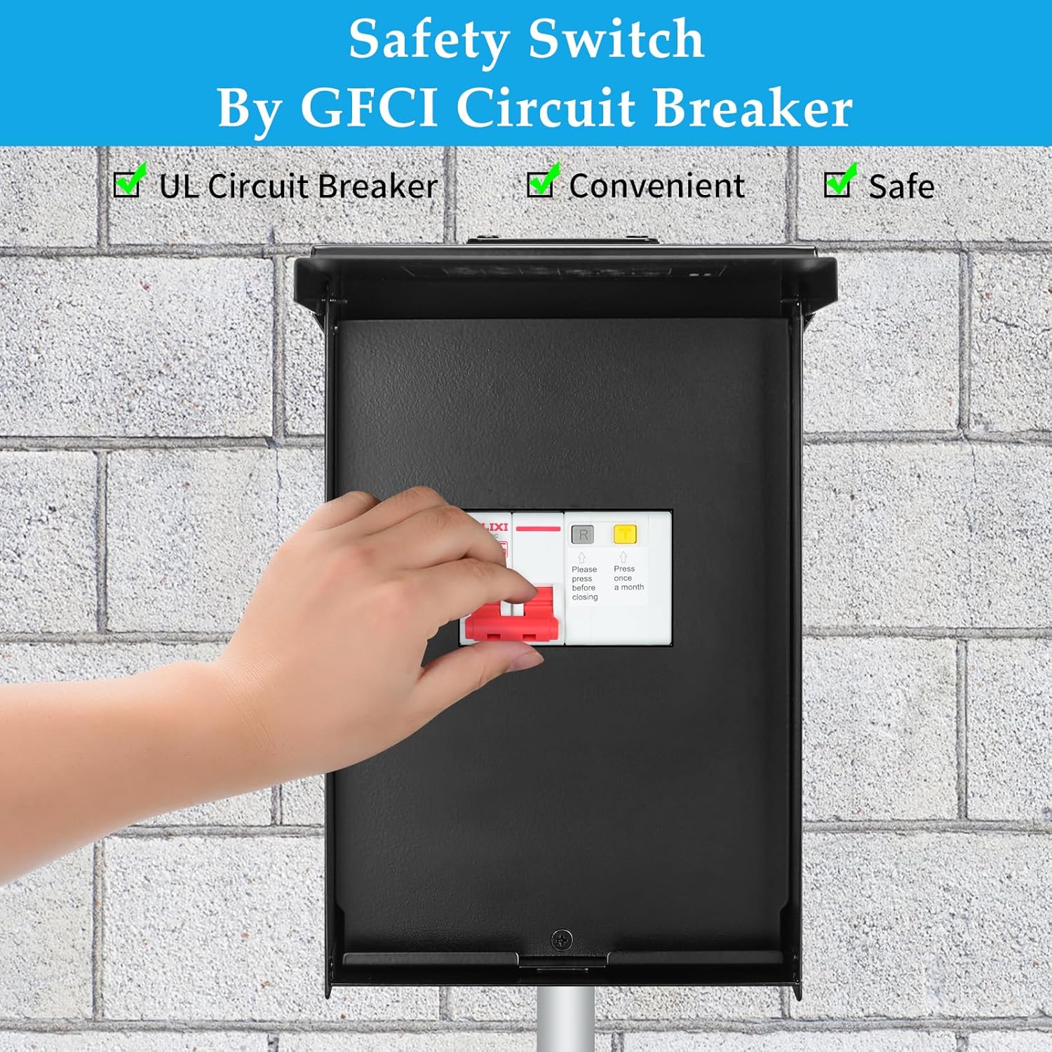 briidea 60 Amp Spa Panel with 2-Pole 60 Amp GFCI Breaker, IP 65 Waterproof, Ideal for Spas, Hot Tubs, Swimming Pools, and Home Use