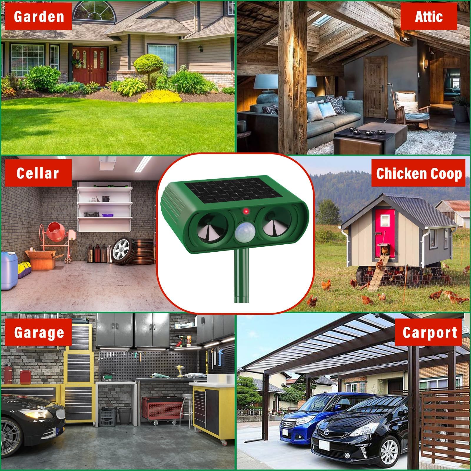 Dissuasore Gatti Repellente Volpi Ultrasonico Solare Impermeabile PX5 Giardino