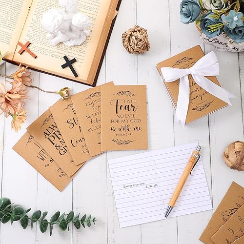 Miniatura 4 de Kosiz 50 cuadernos inspiradores de versículos bíblicos de regalo cristiano, diario de oración cristiana, mini cuaderno de escritura para mujeres y