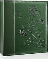 Vista 8 de Álbum de fotos de 8x10 pulgadas con bolsillos transparentes, cubierta de piel, álbum de fotos deslizable para 100 fotos verticales de 8x10, libro