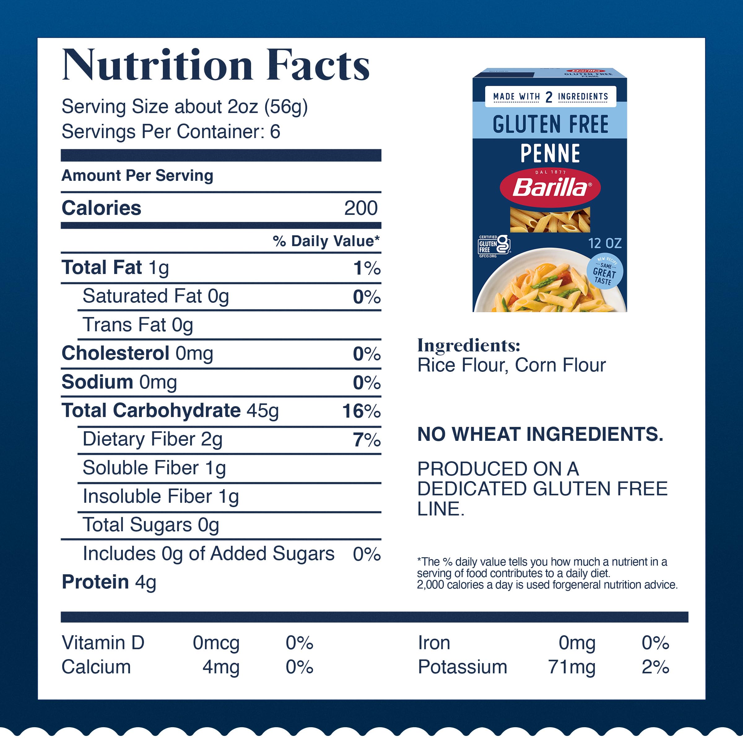 Barilla Bezglutenowy makaron Penne, 350 ml – 8 w pudełku.