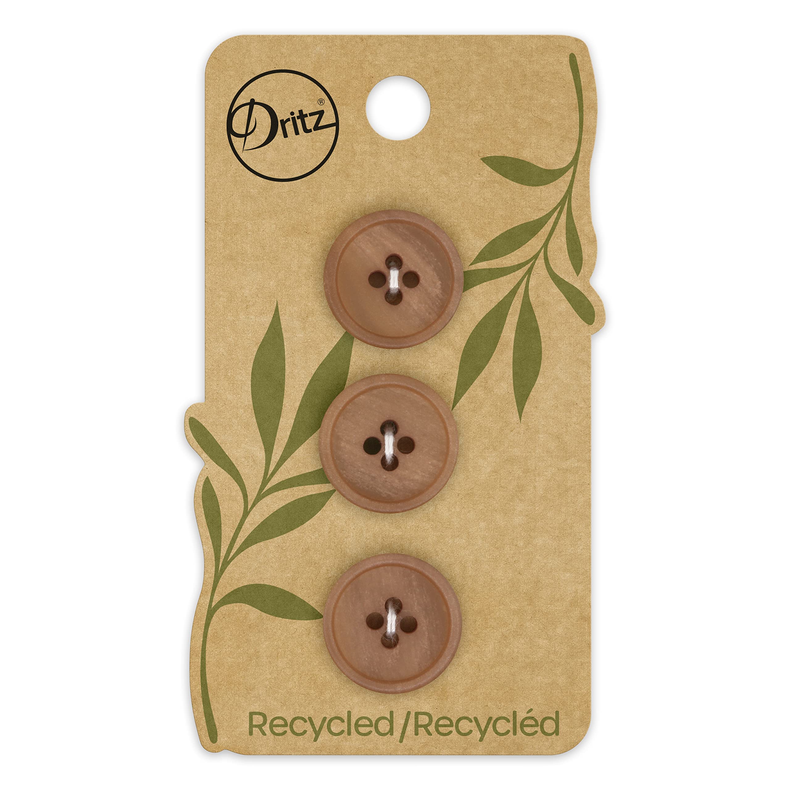 Dritz Botones de papel reciclado, beige-camel, 18 mm