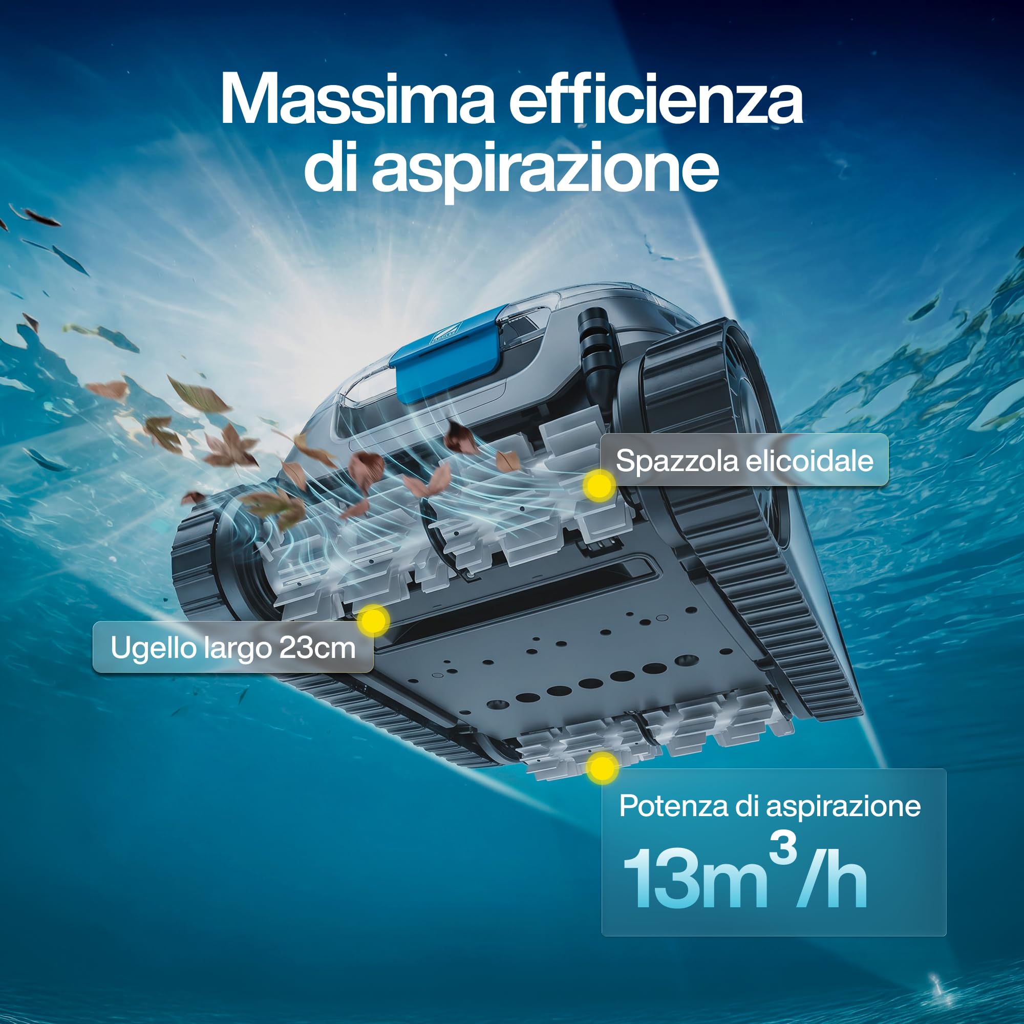 Zodiac CNX 40 iQ. Robot Pulitore di Fondo con Cavo. App. Piscine fino a 72 m²