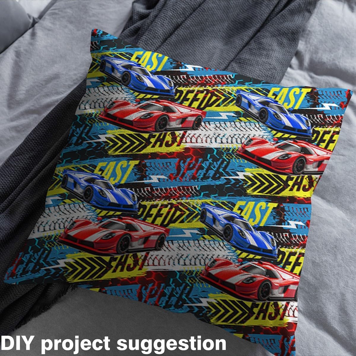 Racing Car Fabric by The Yard - 2 Yards Waterproof Outdoor Fabric for Sofa, Couch, Chairs - Extreme Sports DIY Reupholstery