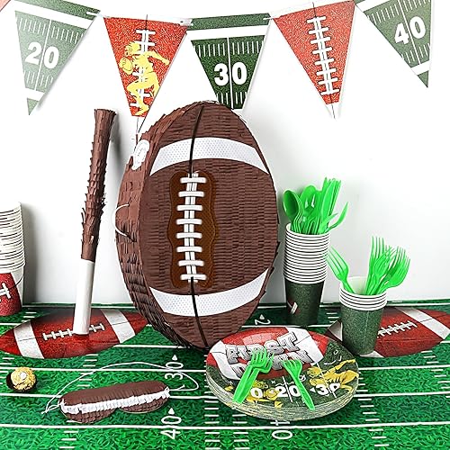 Miniatura 4 de Hooqict Piñata de fútbol con palito de piñata y decoración para fiestas con los ojos vendados, suministros de fiesta de cumpleaños para niños y