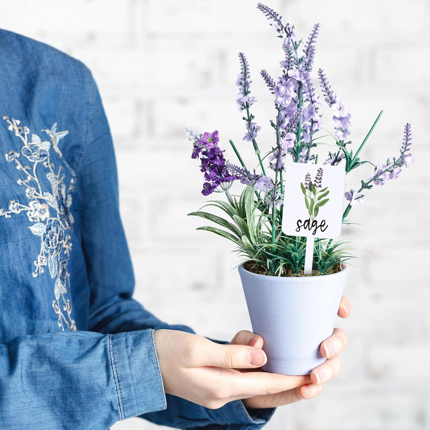 20Pcs Acrylic Plant Label Signs 20 Styles Garden Herb Markers Plant Stake Tags White Waterproof Tags with Herb Names for Nursery Indoor Outdoor Garden Decor - Image 5