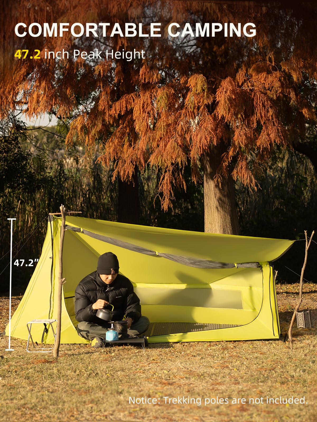 Amazon.com : TOMOUNT Ultralight Trekking Pole Tent for 1-2 Person