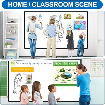 H-Qprobd 6'x4' Large Magnetic White Board Dry Erase Whiteboard with Black Aluminum Frame, 72X48 Magnet Presentation Wall Boards for Office, Classroom, School, Home