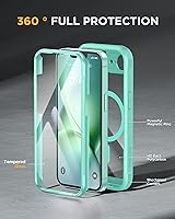 Vista 834 de Miracase Funda magnética para iPhone 14 de 6.1 pulgadas, protector de pantalla de vidrio templado integrado + protector de lente, compatible