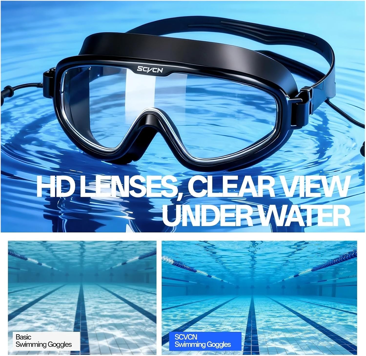 Compatible For Swimming Goggles Adjustable Strap Leakproof Waterproof Glasses Surfing Beach Swim